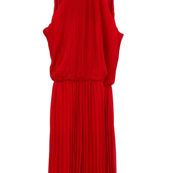Meghan Los Angeles Wild Orchid Pleat Jumpsuit Halter Tomato Red Size‎ Small - Picture 5 of 15
